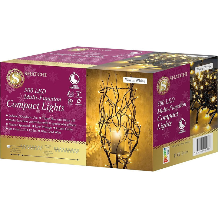 500 LED Christmas Fairy Lights – 8 Modes, Timer, Waterproof, Indoor/Outdoor