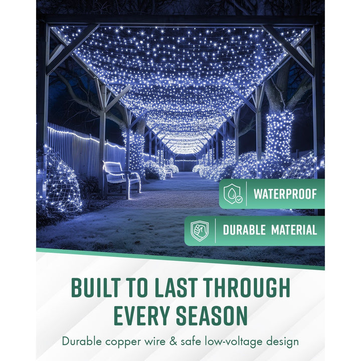 GloBrite 100–1000 LED Fairy Lights – 8 Modes Waterproof Outdoor Christmas Lights