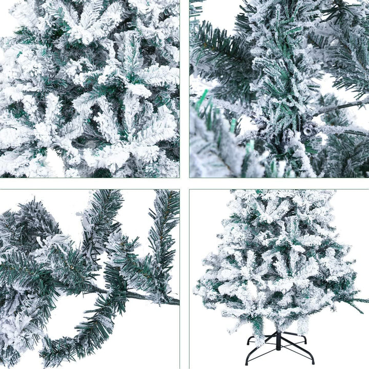 White Flocked Christmas Tree – Artificial Snow Cedar Tree Decoration