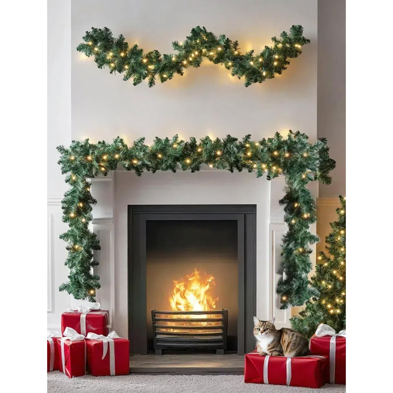 10m Christmas Garland – Indoor Decoration for Stairs, Mantel & Fireplace