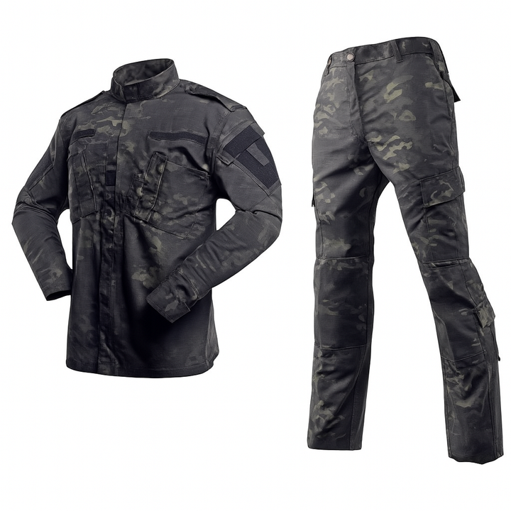 HANSTRONG GEAR Military Tactical Mens Hunting Combat BDU Uniform Suit Shirt & Pants (MCBK, L)