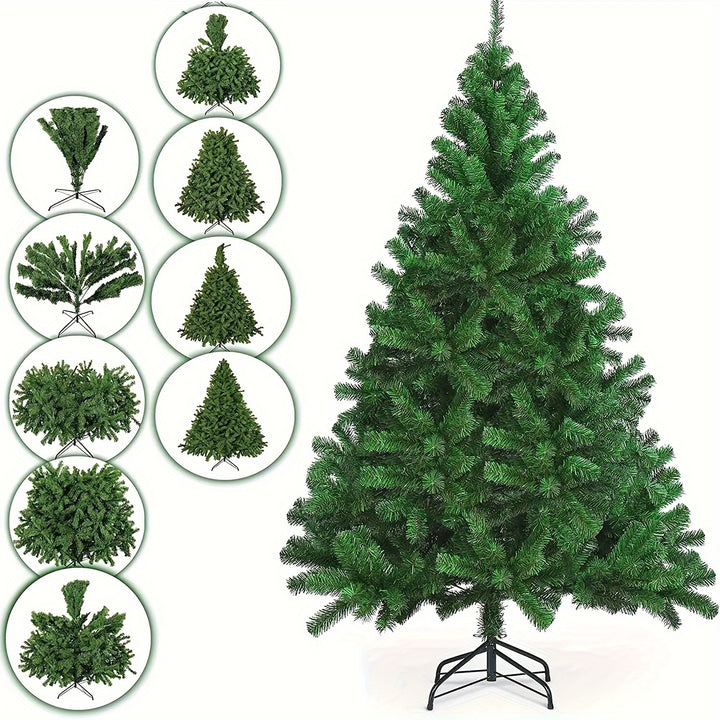 6ft/1.8m Traditional Green Christmas Tree – 850 Tips with Metal Stand