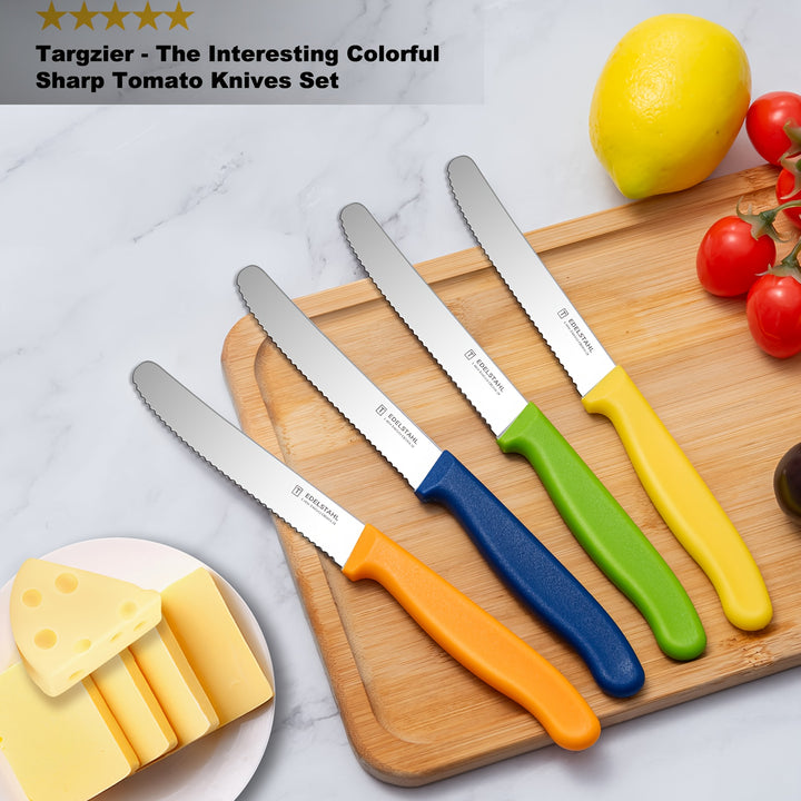 6Pcs Serrated Tomato Knives – Stainless Steel Sharp Table Knife Set
