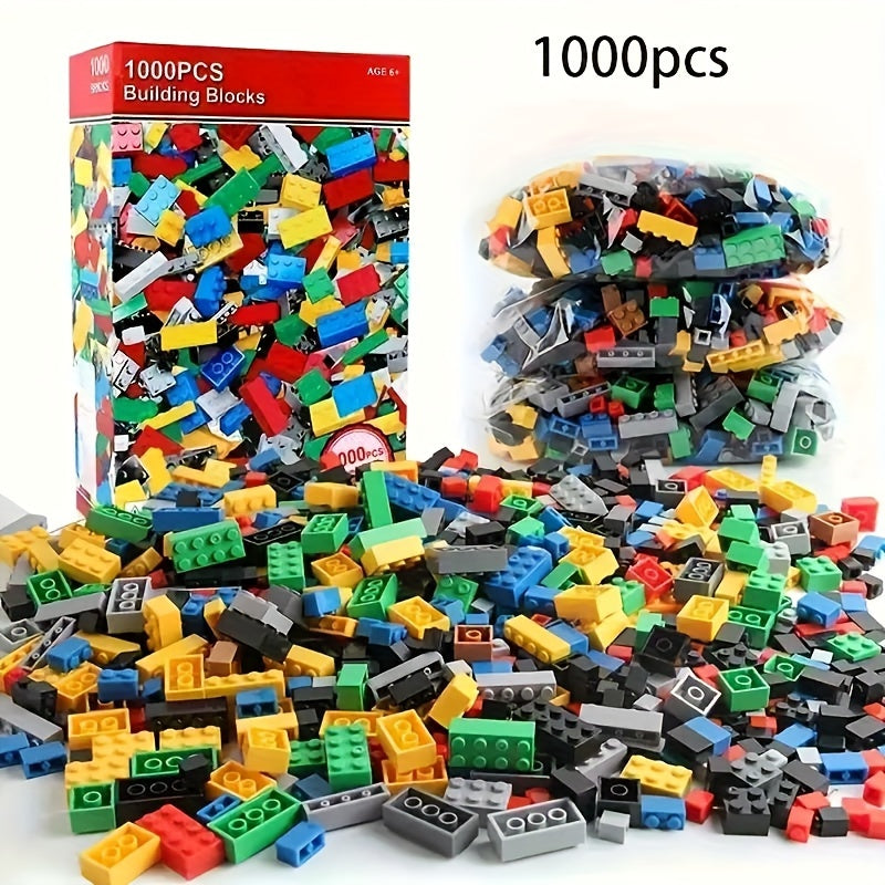 500/1000pcs Building Bricks Set – Classic Colour Creative Blocks for Kids