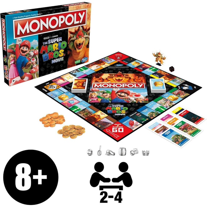 Monopoly Super Mario Movie Edition – Family Board Game (Ages 8+, 2–6 Players)
