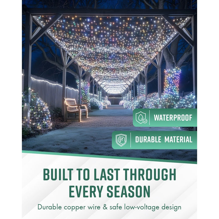 GloBrite 100–1000 LED Fairy Lights – 8 Modes Waterproof Outdoor Christmas Lights