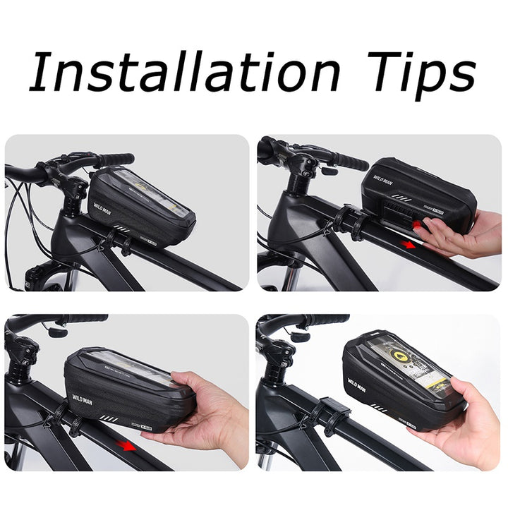 WILD Bicycle Handlebar Bag – 6.8'' Phone Case, Top Tube Storage