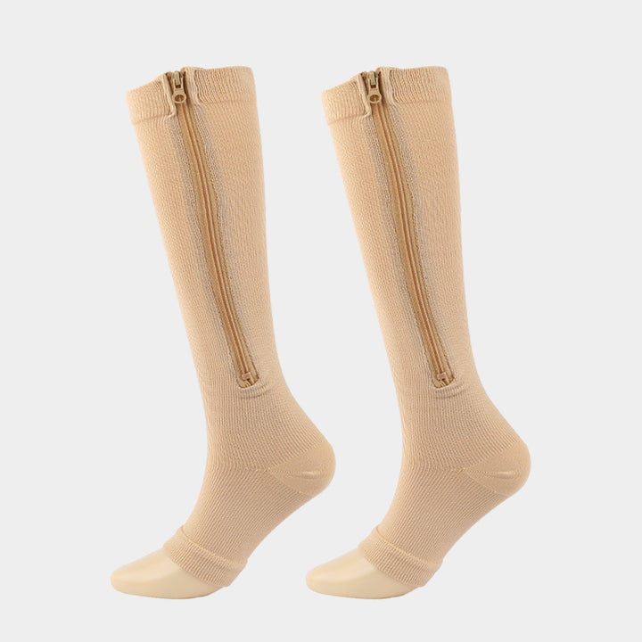 Zippered Toeless Compression Socks – Sports & All-Day Support