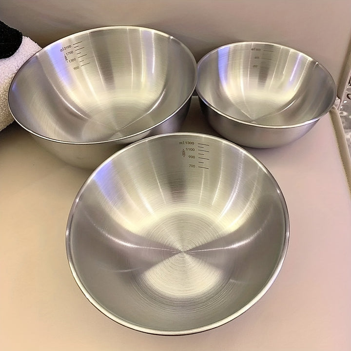 3Pcs Stainless Steel Mixing Bowl Set – Durable Kitchen Bowls for Baking & Cooking