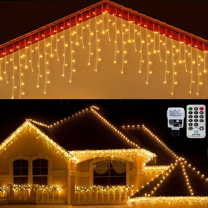 10m 400 LED Icicle Lights – Outdoor Fairy String with Remote Control