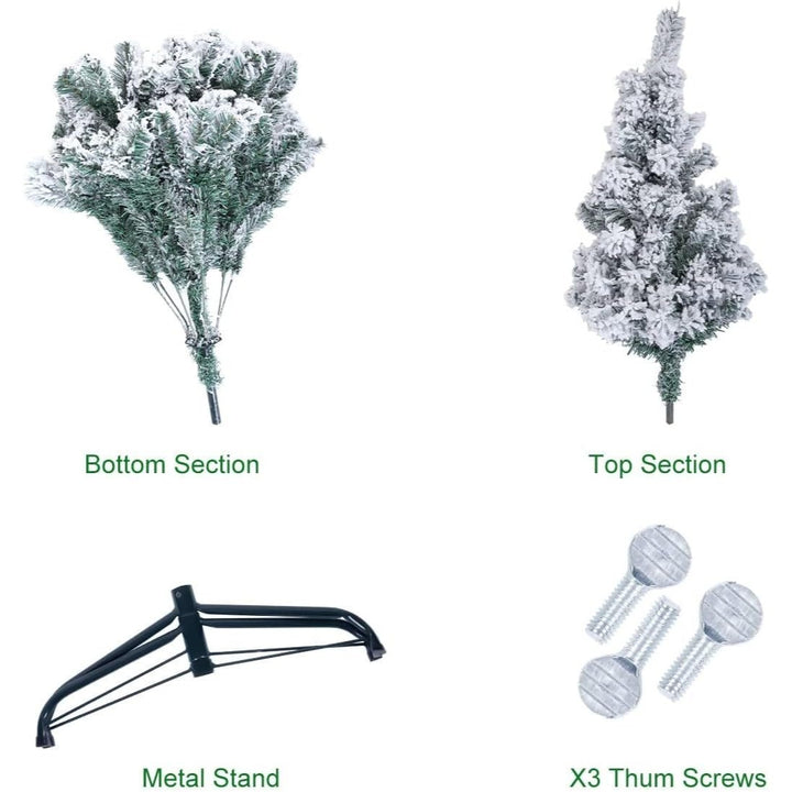 White Flocked Christmas Tree – Artificial Snow Cedar Tree Decoration
