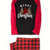 Matching Family Christmas Pyjamas – Tree Print Long Sleeve Top & Plaid Pants