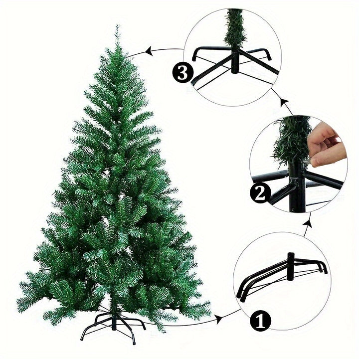 6ft/1.8m Traditional Green Christmas Tree – 850 Tips with Metal Stand