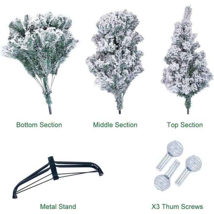 White Flocked Christmas Tree – Artificial Snow Cedar Tree Decoration