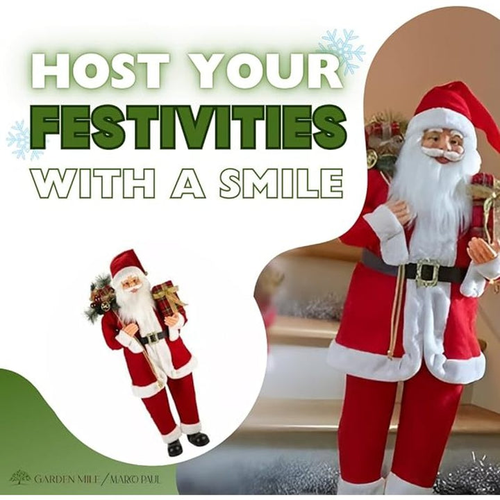 Marco Paul 80cm Standing Santa Claus – Traditional Christmas Decoration