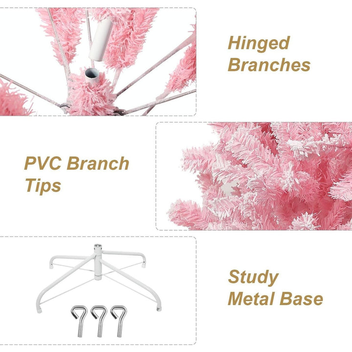 Pink Artificial Christmas Tree – Realistic Branches with Metal Stand