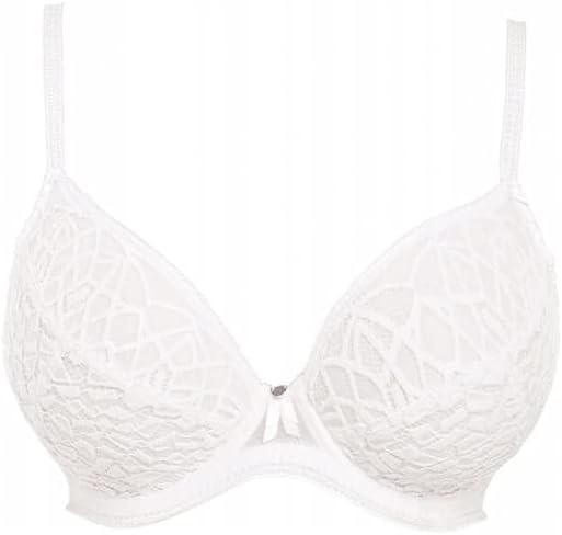 Freya Women's Soiree Lace Padded Plunge Bra, Sheer, White, 36G