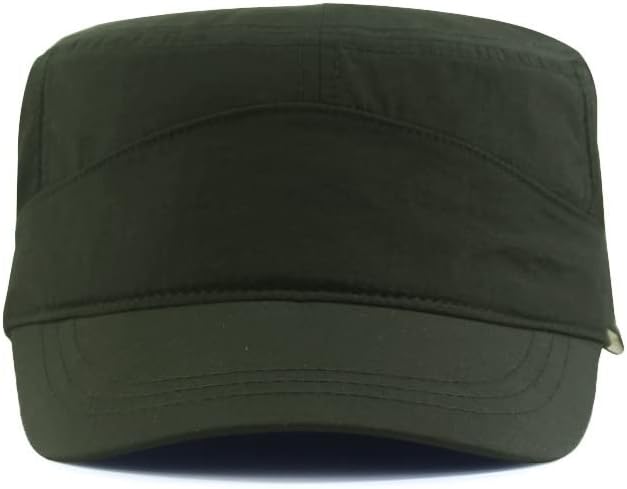 YAMEE Mesh Military Cap Plus Size Hats for Men Summer XL Army Hats Quick Qry Short Bill Hat Cadet Cap (as8, Alpha, x_l, Green)