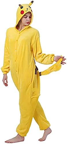 Joy Start Adult Onesie Animal Pyjamas Unisex Carnival Halloween Cosplay Costume Sleepwear (Yellow, X-Large)