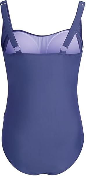 Aidotop Womens One Piece Swimsuit Tummy Control Swimwear with Retro Ruched Monokini Bathing Suits（18Navy Blue,L）