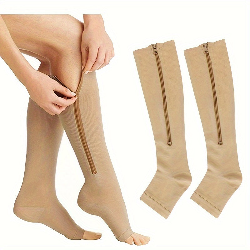 Zippered Toeless Compression Socks – Sports & All-Day Support