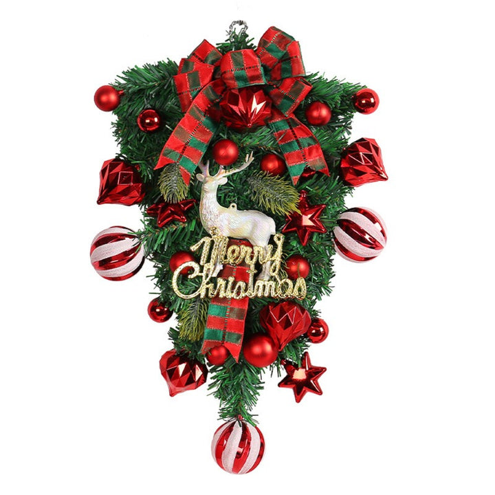 Pre-Decorated Red & Green Christmas Wreath – Pine Cones, Berries & Bow