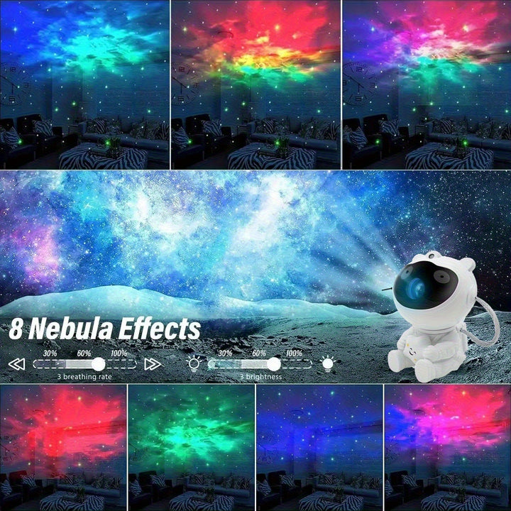 Astronaut Star Projector – Galaxy Night Light with 8 Modes, Timer & Remote