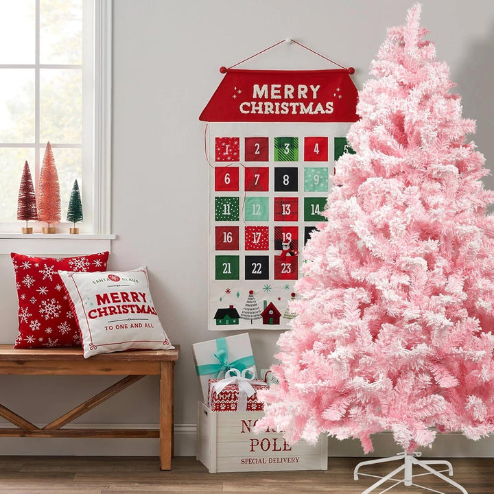 Pink Artificial Christmas Tree – Realistic Branches with Metal Stand