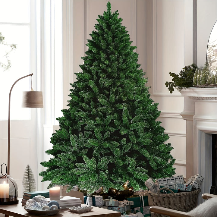 Artificial Christmas Tree with Sturdy Black Stand – Green Foliage & Red Berries