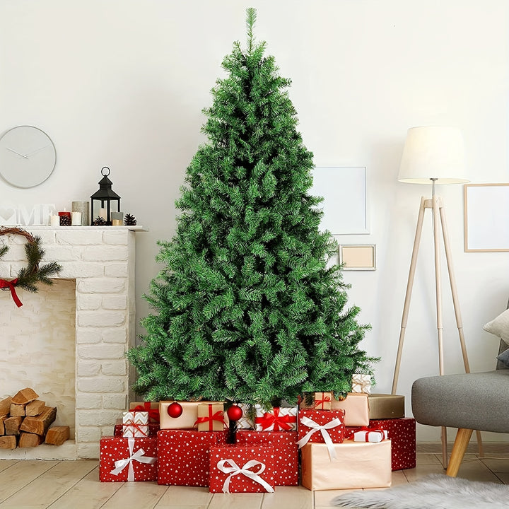 Artificial Christmas Tree with Sturdy Black Stand – Green Foliage & Red Berries
