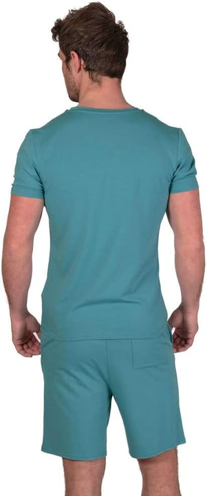 Light & Shade Men's Top and Short Bottoms Pyjama Set Blue, S