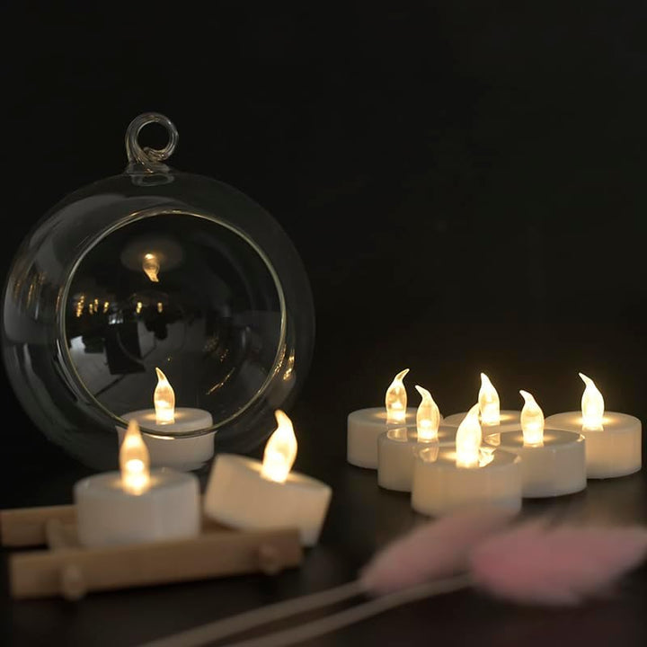 Abrief 50 Pack Tea Lights Candles Battery Operated - LED Tea Lights Realistic and Bright Flickering-Flameless LED Candles,for Seasonal & Festival Celebration Warm White Lamp