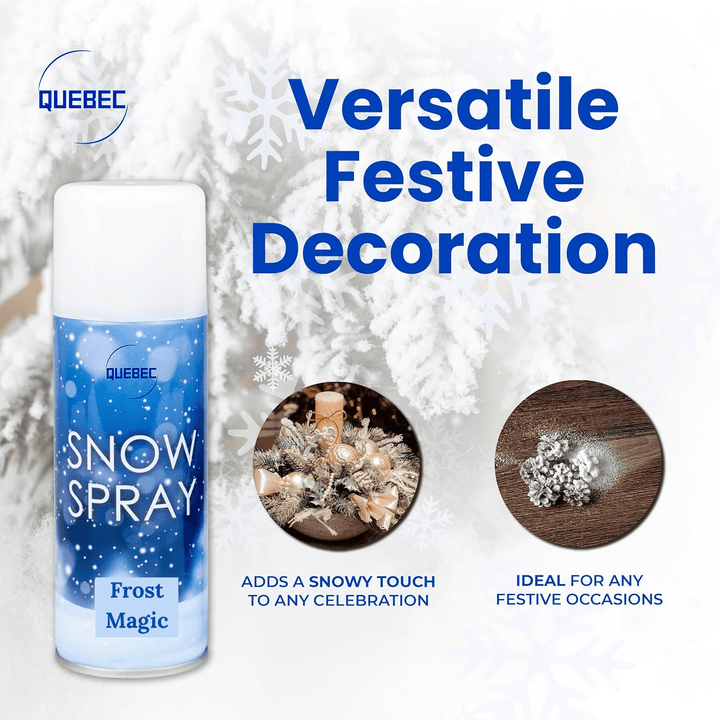 Quebec Artificial Snow Spray – 2 x 100ml Cans for Christmas Trees & Windows