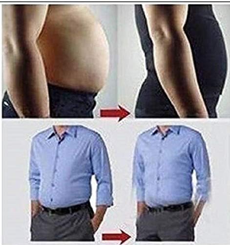 Peony.T Men's Body Shapewear Belly Compression T-Shirt Slimming Top Wear Muscle Tank Wasit Trainer Undershirts Tummy Control White, L