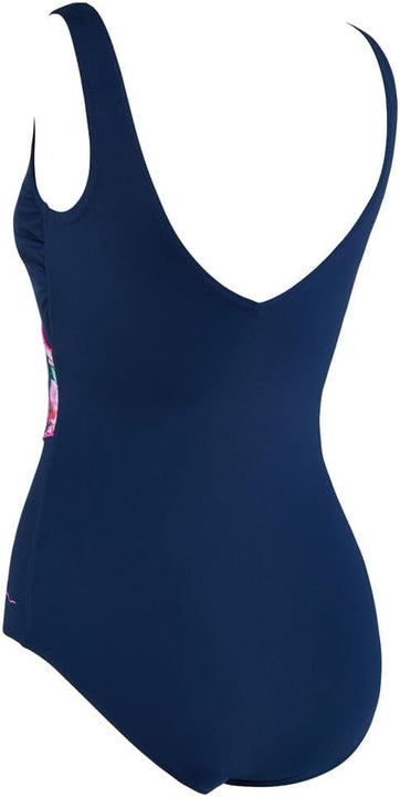 Zoggs Women's Wrap Front One Piece Swimsuit, Navy