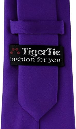 TigerTie Designer Satin tie necktie in lila dark-purpleviolet all-one-color Polyester