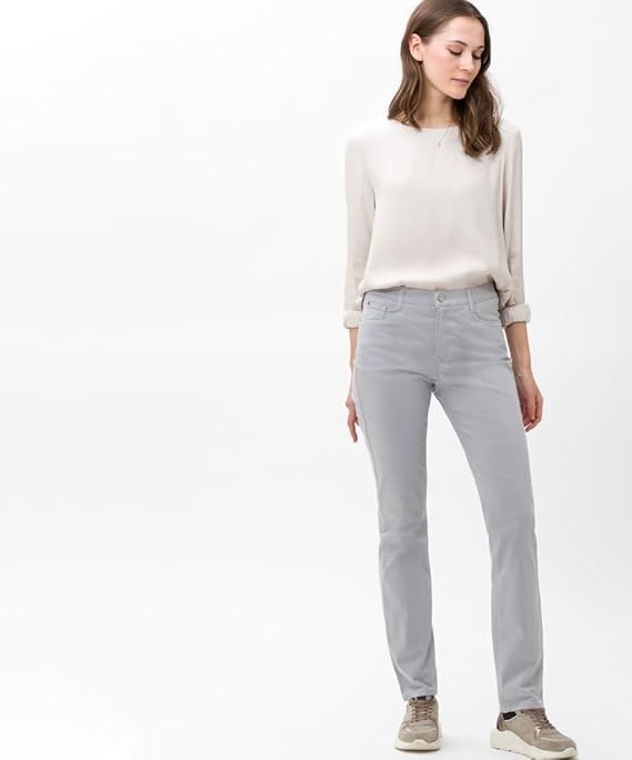 BRAX Women's Style Carola Five-Pocket Trousers in Cotton Stretch Pants, Gray, 38W x 34L