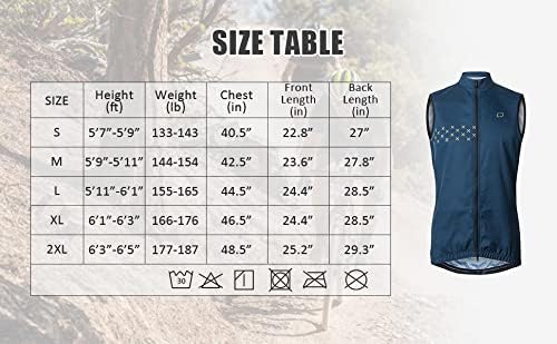CATENA Men's Windproof Cycling Vest Breathable Lightweight Gilet Sleeveless Biking Jacket for Riding, Running Outdoor Sports (S, Navy)