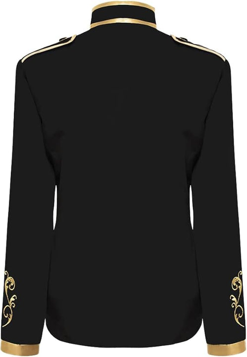 FYMNSI Men's Prince Costume Blazer Gothic Steampunk Tailcoat Men's Tuxedo Festive Suit Medieval Victorian Retro Jacket, black, XL