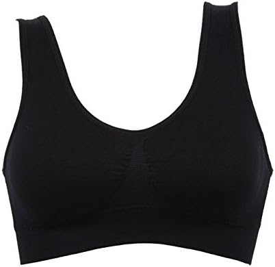 SZJH 3 Pack Of Simply Ultra Comfort Seamless Sport Style Bra With Removable Pads, White/Black/Nude, XXL