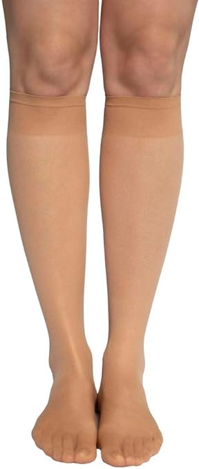 Ulla Popken Plus Size Women Support Stockings Support Knee Socks 20 DEN, 693278, One Size Fits All, Beige (Tint 26)