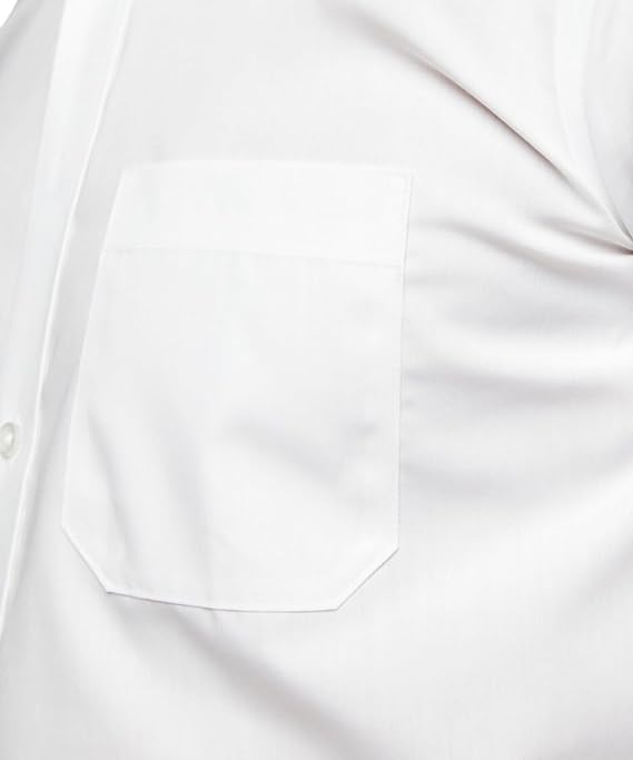 Double TWO Men's Long Sleeve Plain Formal Shirt Non Iron Classic Fit Business Dress Shirt