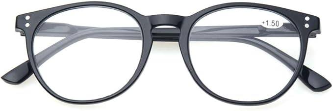 Kerecsen 4 Pack Retro Round Reading Glasses Men Women Spring Hinges Lightweight Quality Readers