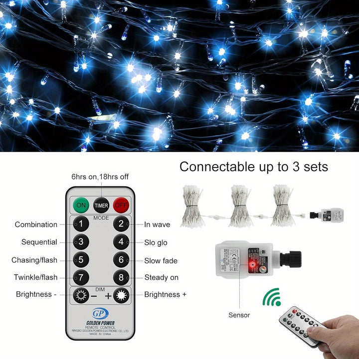 10m 400 LED Icicle Lights – Outdoor Fairy String with Remote Control