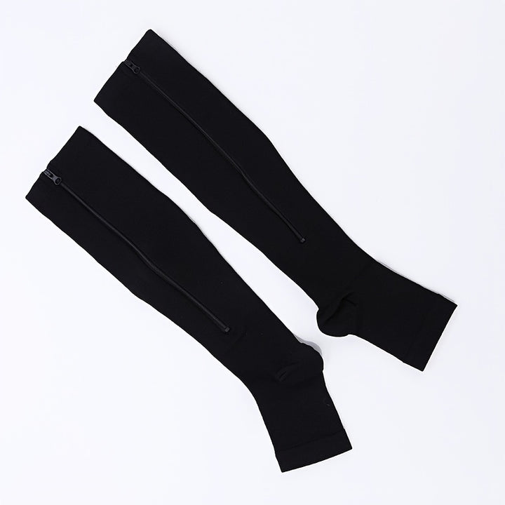 Zippered Toeless Compression Socks – Sports & All-Day Support