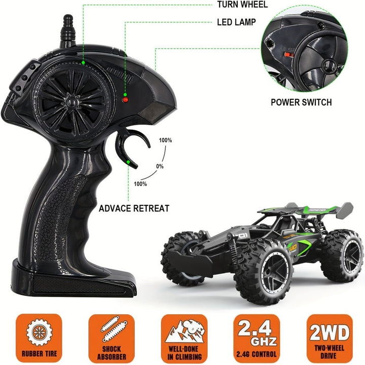 2.4GHz Remote Control Car – 2WD Off-Road High-Speed RC Vehicle for Kids & Adults