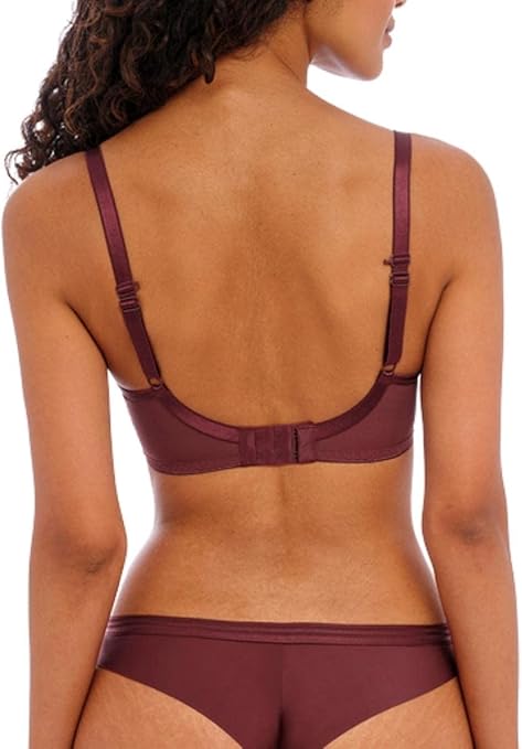 Freya Women's Fitted Shaped T-Shirt Bra with Underwire, Opaque, Dark Cherry, 34F