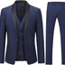 YOUTHUP Mens Suits Slim Fit 3 Piece Suit Shawl Lapel Wedding Dinner Tuxedo 1 Button Blazer Pants Vest, Dark Blue, S