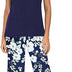 Famulily Pyjamas women Ladies 3/4 Short pjs Summer Nightware Womens Floral Cotton Pyjamas Dark Blue XL