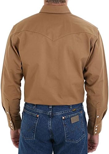 Wrangler Men's Western Work Shirt Firm Finish - Beige (Rawhide) - 4XL